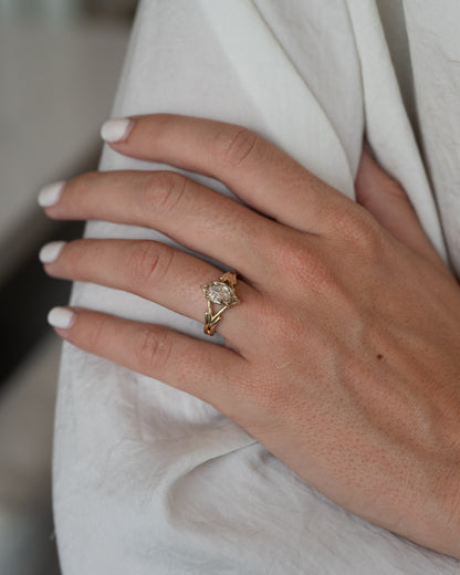 1.75 Marquise Step Fancy Brown Diamond Engagement Ring 14k
