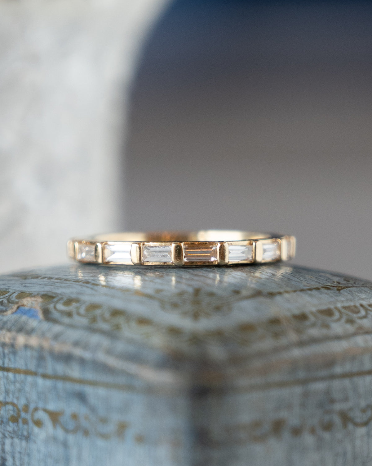 .44 Baguette Diamond Wedding Band 14k Yellow Gold