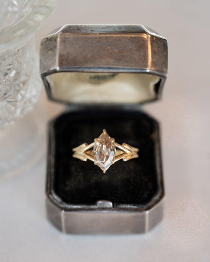 1.75 Marquise Step Fancy Brown Diamond Engagement Ring 14k