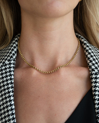 Antique Victorian Rolo Chain Necklace 14k Yellow Gold