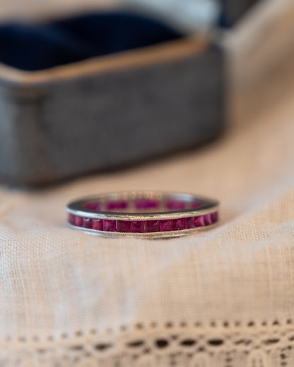 2.00 Ruby Eternity Wedding Band Platinum