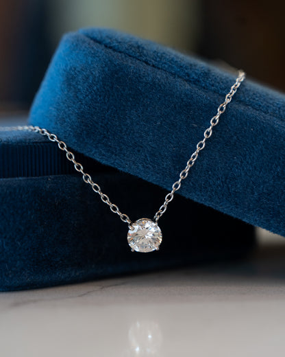 1.54 Round Brilliant Diamond Solitaire Pendant Platinum
