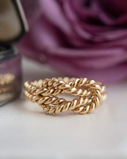 Rope Knot Cocktail Ring 15k Yellow Gold
