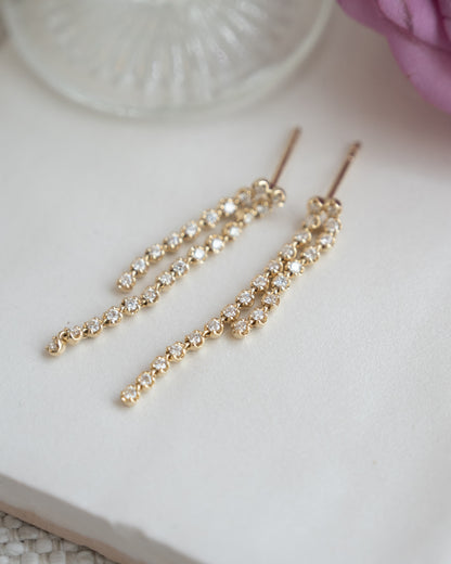 .55 Diamond Drop Earrings 14k Yellow Gold