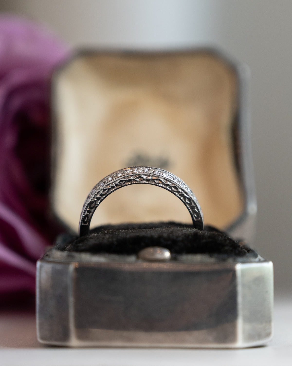 .32 Diamond Contour Wedding Band 14k White Gold