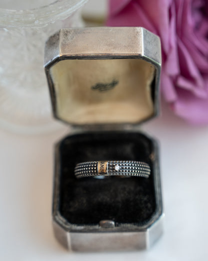 Men's Damiani Diamond Wedding Band 18k White Gold