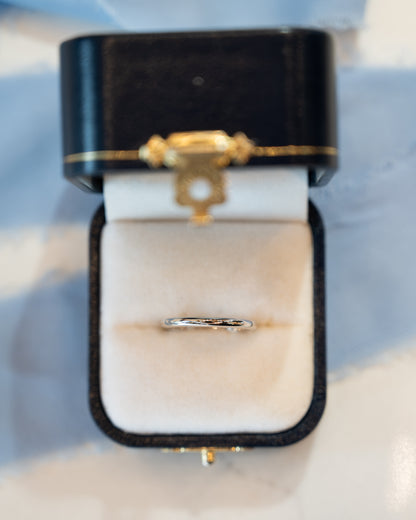 Antique Art Deco Engraved Wedding Band 14k White Gold