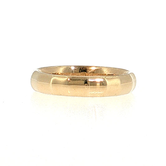 Faceted Comfort Fit Wedding Band 14k Yellow Gold