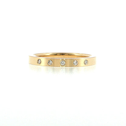 Five Stone Diamond Wedding Band 14k Yellow Gold