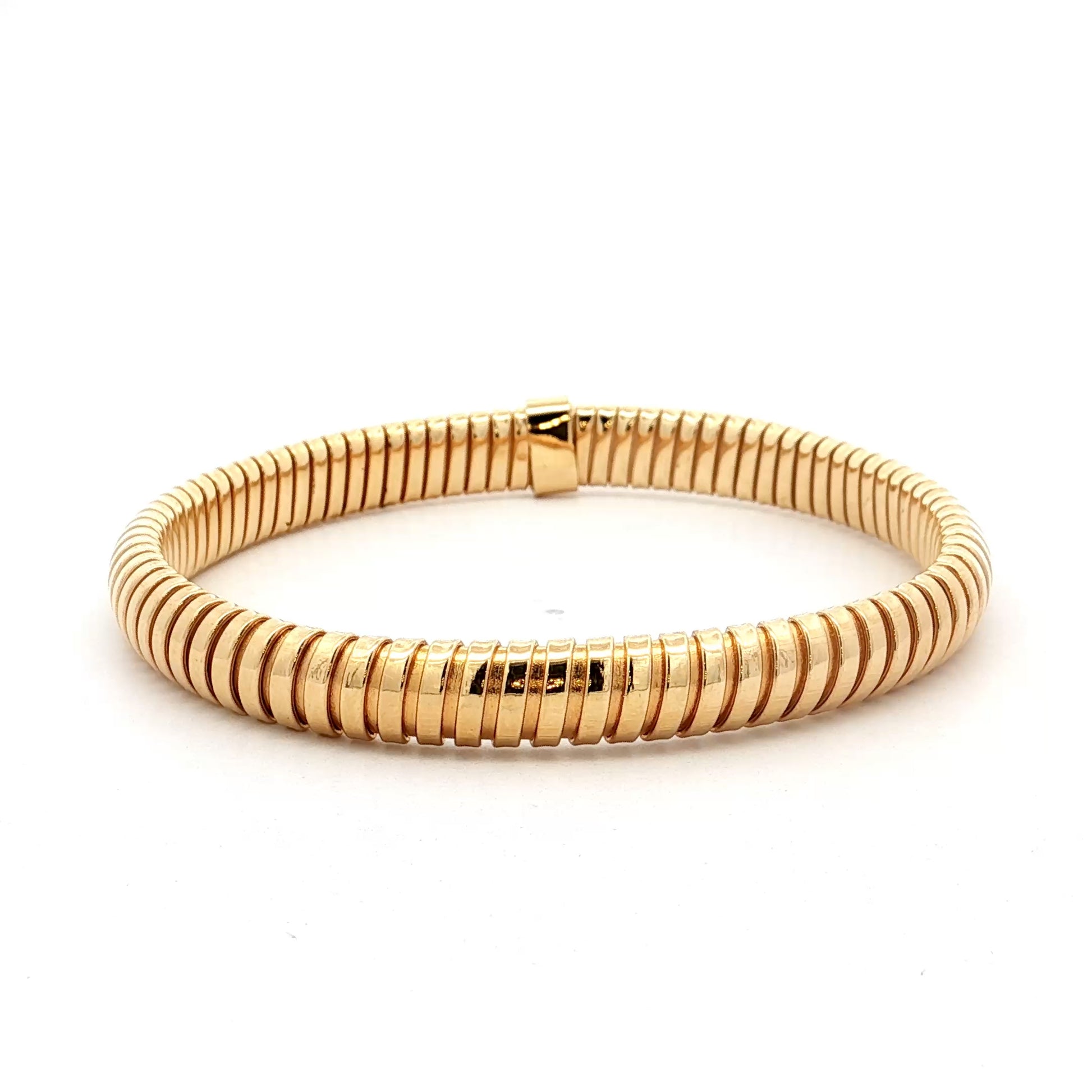 Flexible 7mm Tubogas Bangle Bracelet in 14k