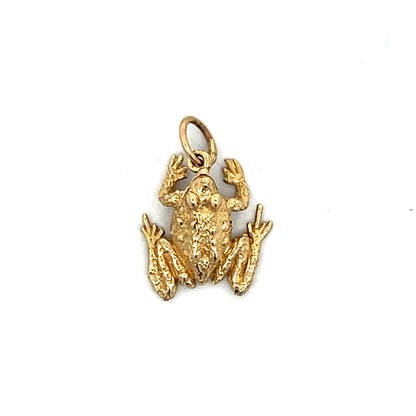 Frog Charm Pendant in 14k Yellow Gold