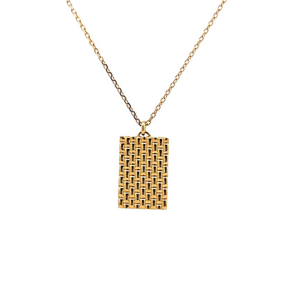 Geometric Woven Pendant Necklace in 14k