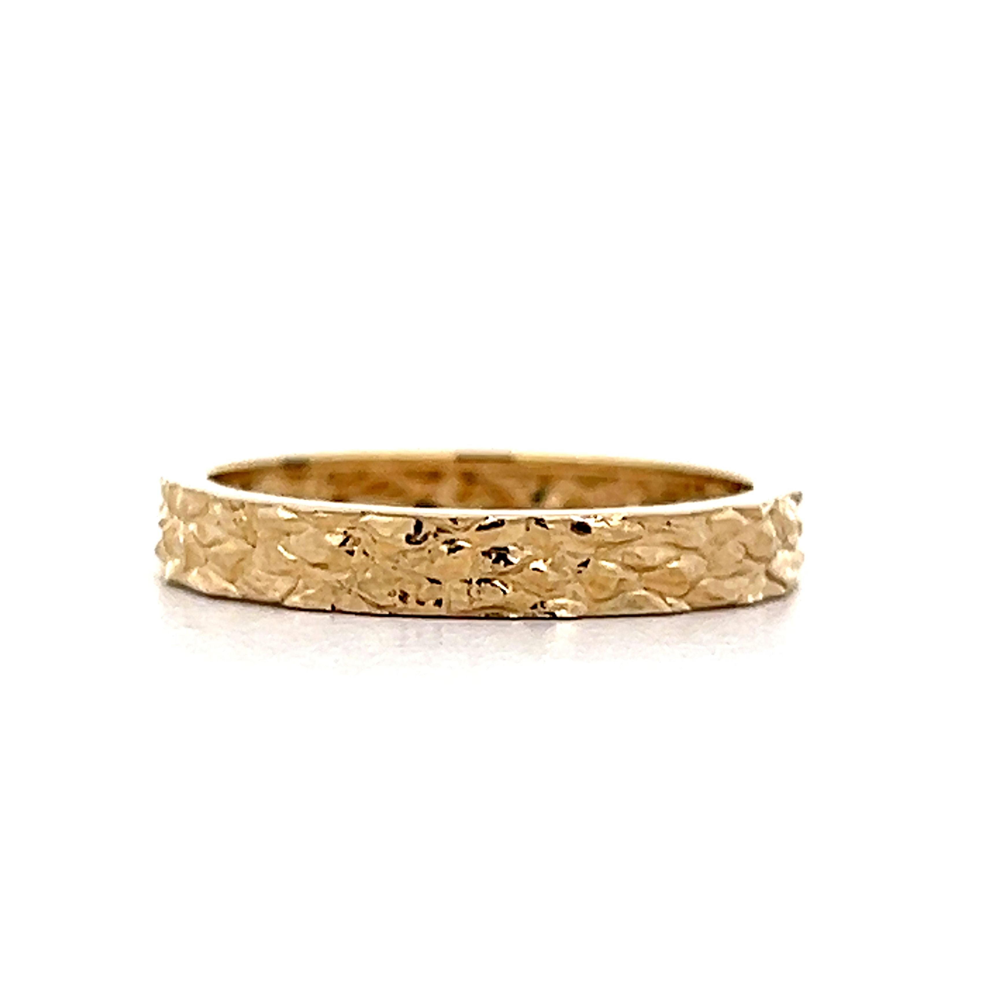 Band Texture Gold Gold Nugget Textured Band in 14k Yellow Gold – Filigree Jewelers