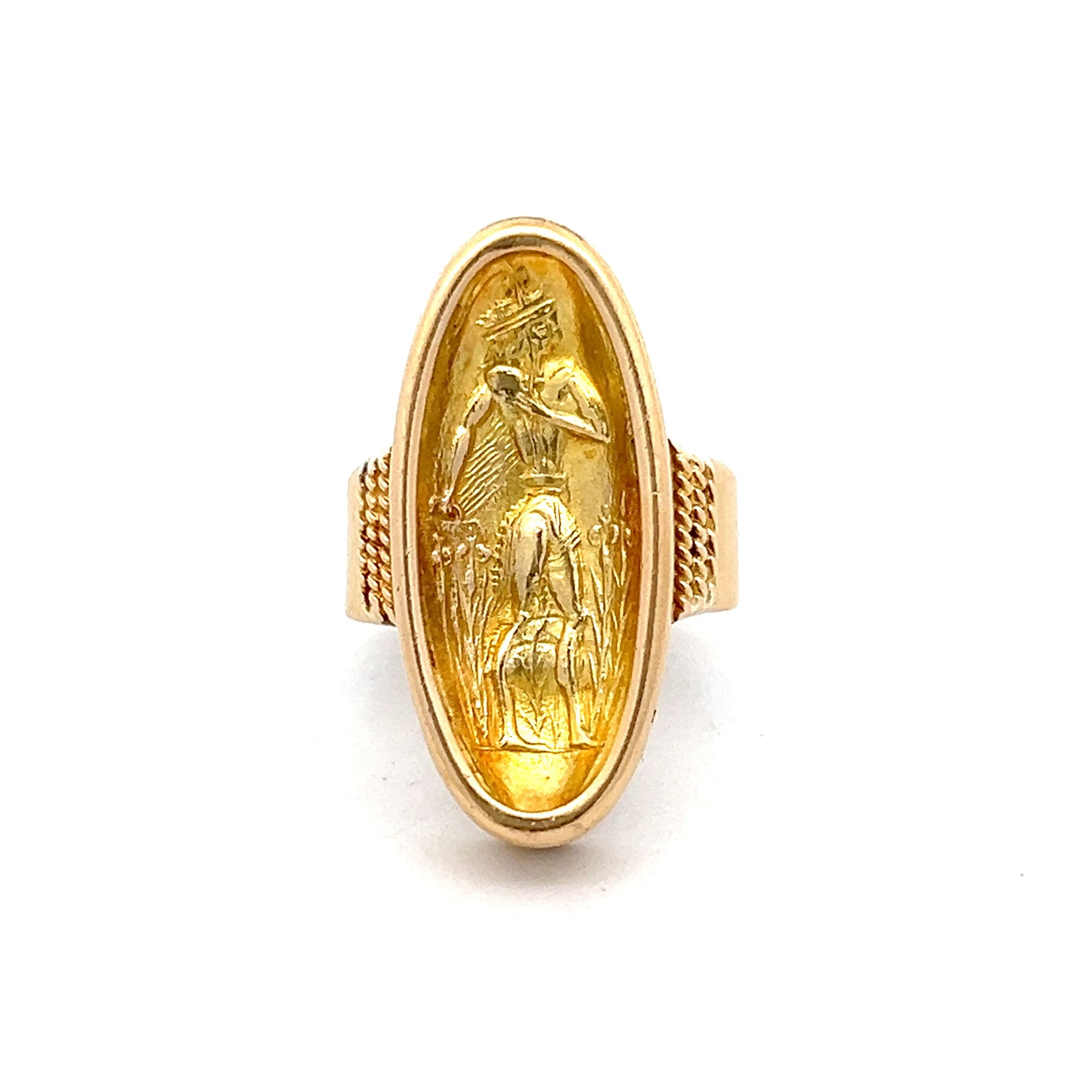 Greek Mythology Cocktail Ring in 18k Yellow Gold