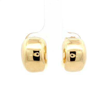 Half Moon Puffy Hoop Earrings in 14k Yellow Gold