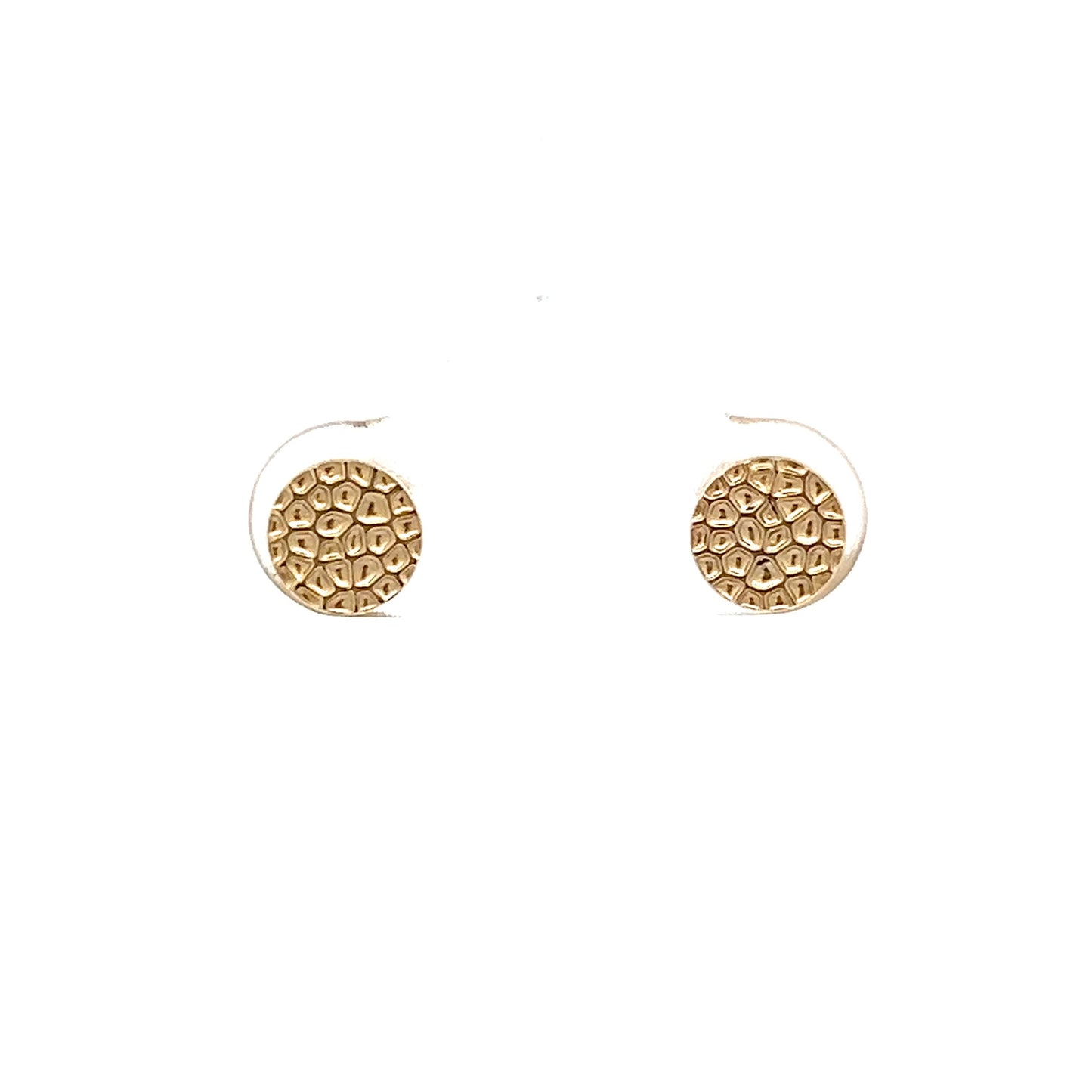 Hammer Texture Stud Earrings in 14k Yellow Gold
