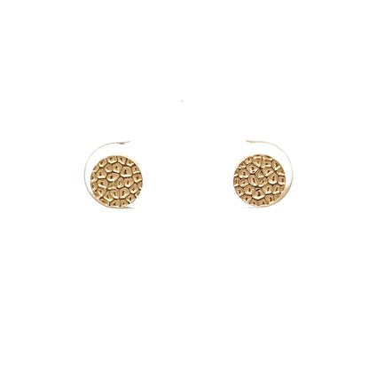 Hammer Texture Stud Earrings in 14k Yellow Gold