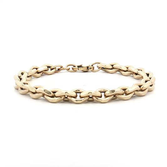 Hammered Curb Link Bracelet 14k Yellow Gold