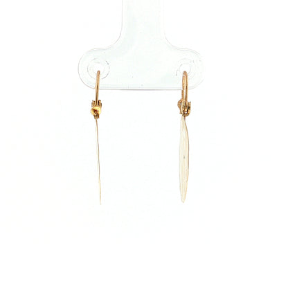 Hammered Disc Drop Earrings 14k Yellow Gold