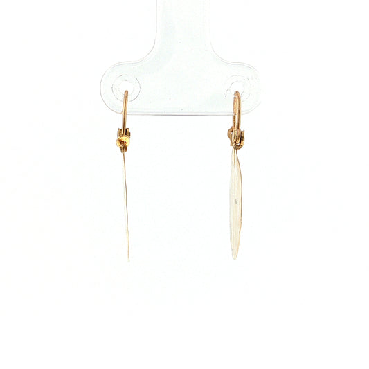 Hammered Disc Drop Earrings 14k Yellow Gold