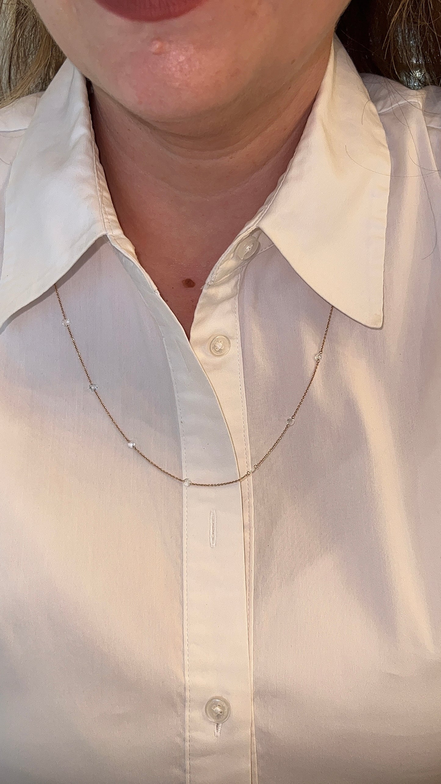 2.00 Rose Cut Diamonds by the Yard Necklace in 18k