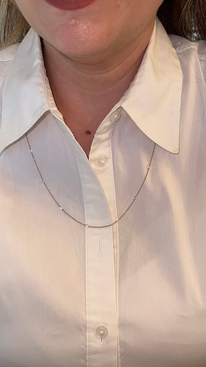 2.00 Rose Cut Diamonds by the Yard Necklace in 18k