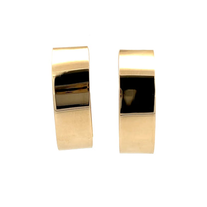 J Hoop Puffy Earrings in 14k Yellow Gold