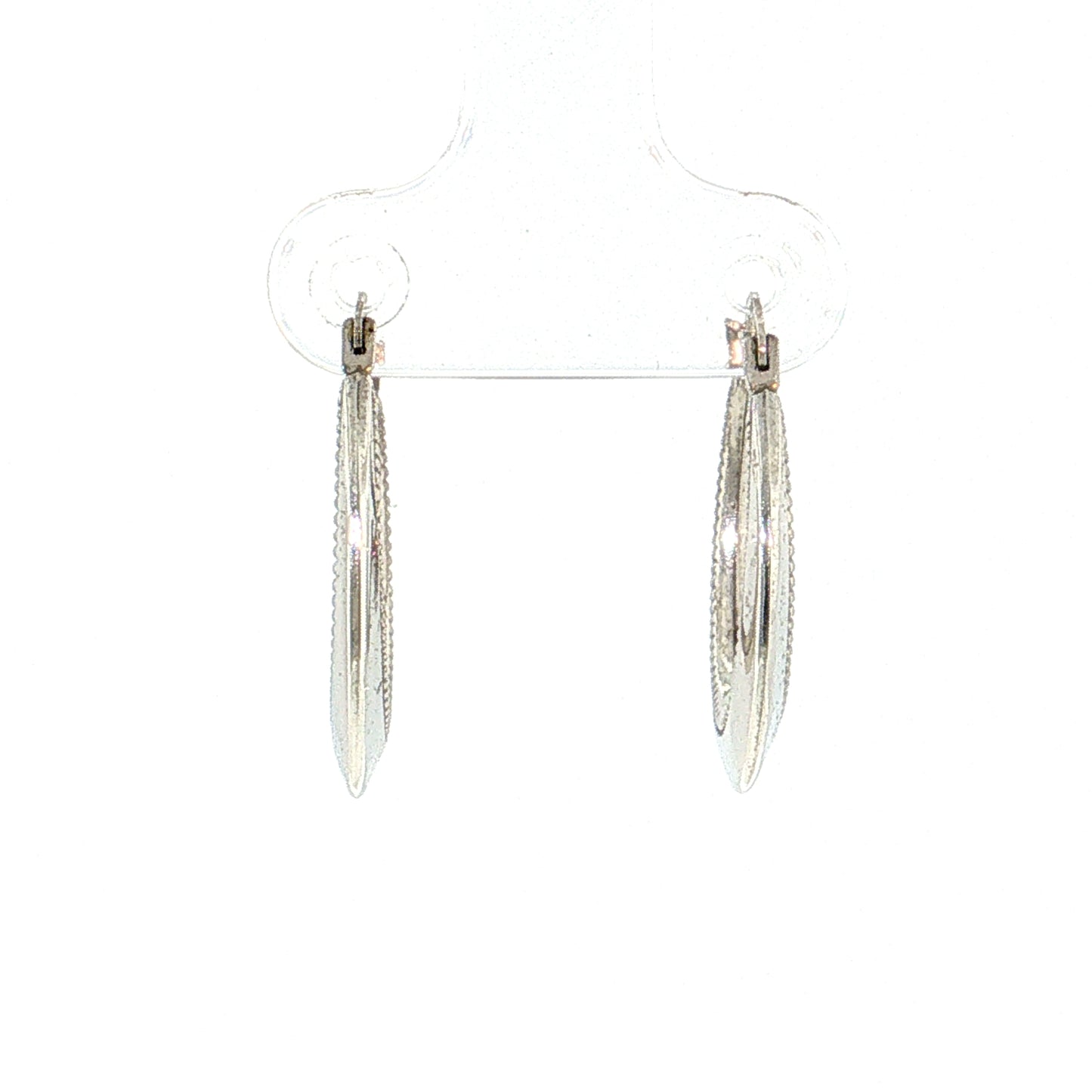 Knife Edge Hoop Earrings 10k White Gold
