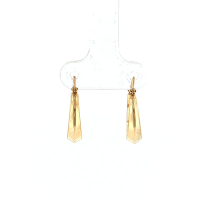 Knife Edge Hoop Earrings 14k Yellow Gold