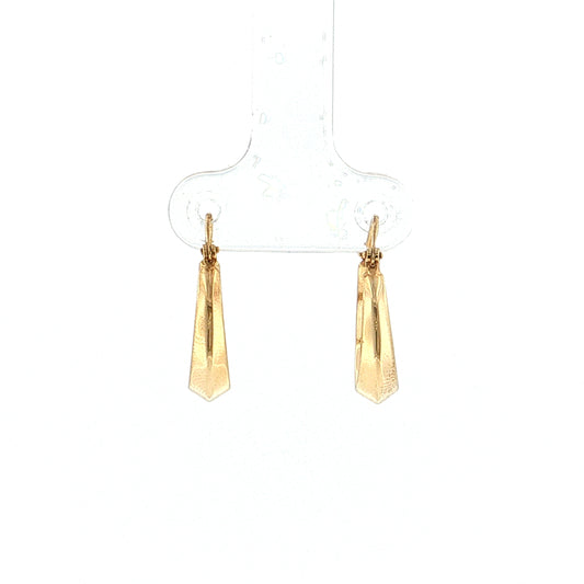 Knife Edge Hoop Earrings 14k Yellow Gold