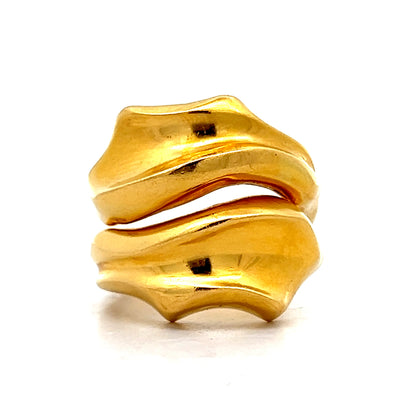 Lala Ounis Toi Et Moi Leaf Cocktail Ring in 18k