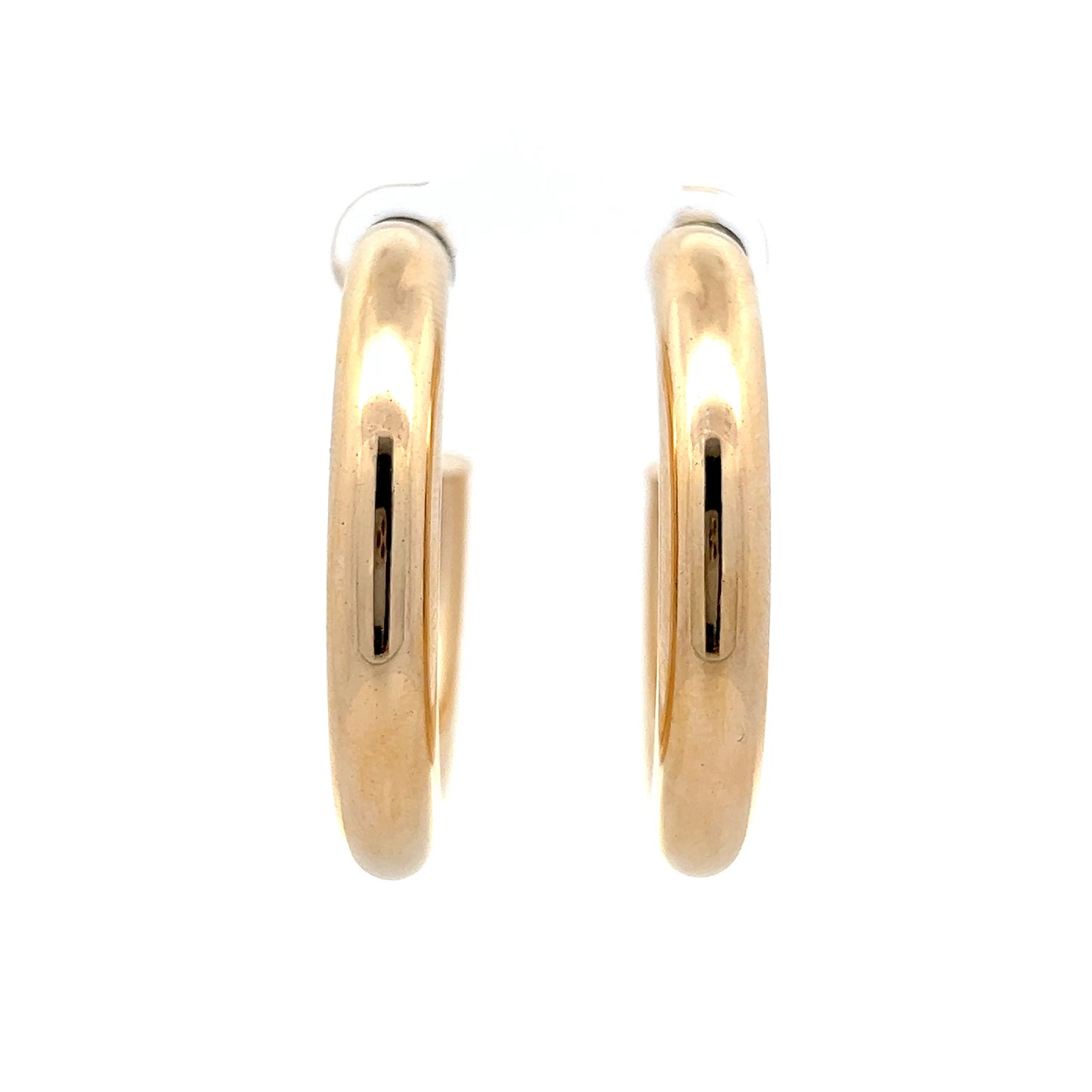 Large Hollow Hoop Earrings in 14k Yellow Gold