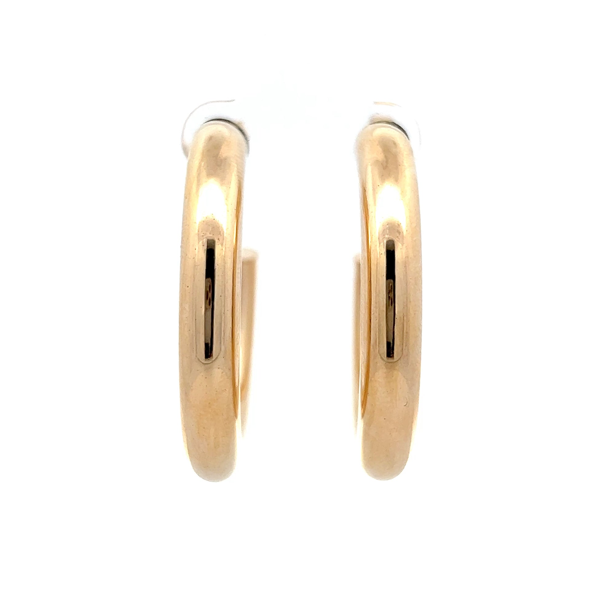 Large Hollow Hoop Earrings in 14k Yellow Gold