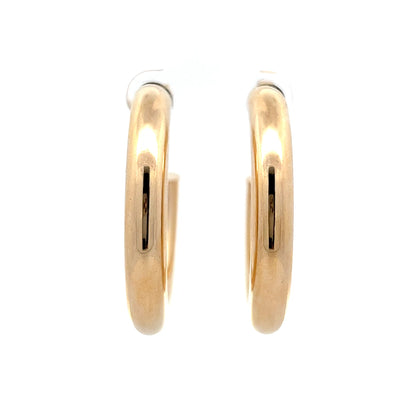 Large Hollow Hoop Earrings in 14k Yellow Gold