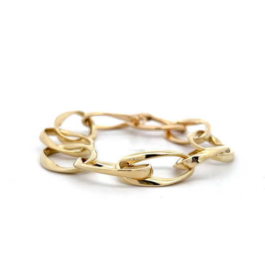 Large Oval Link Bracelet in 14k Yellow Gold