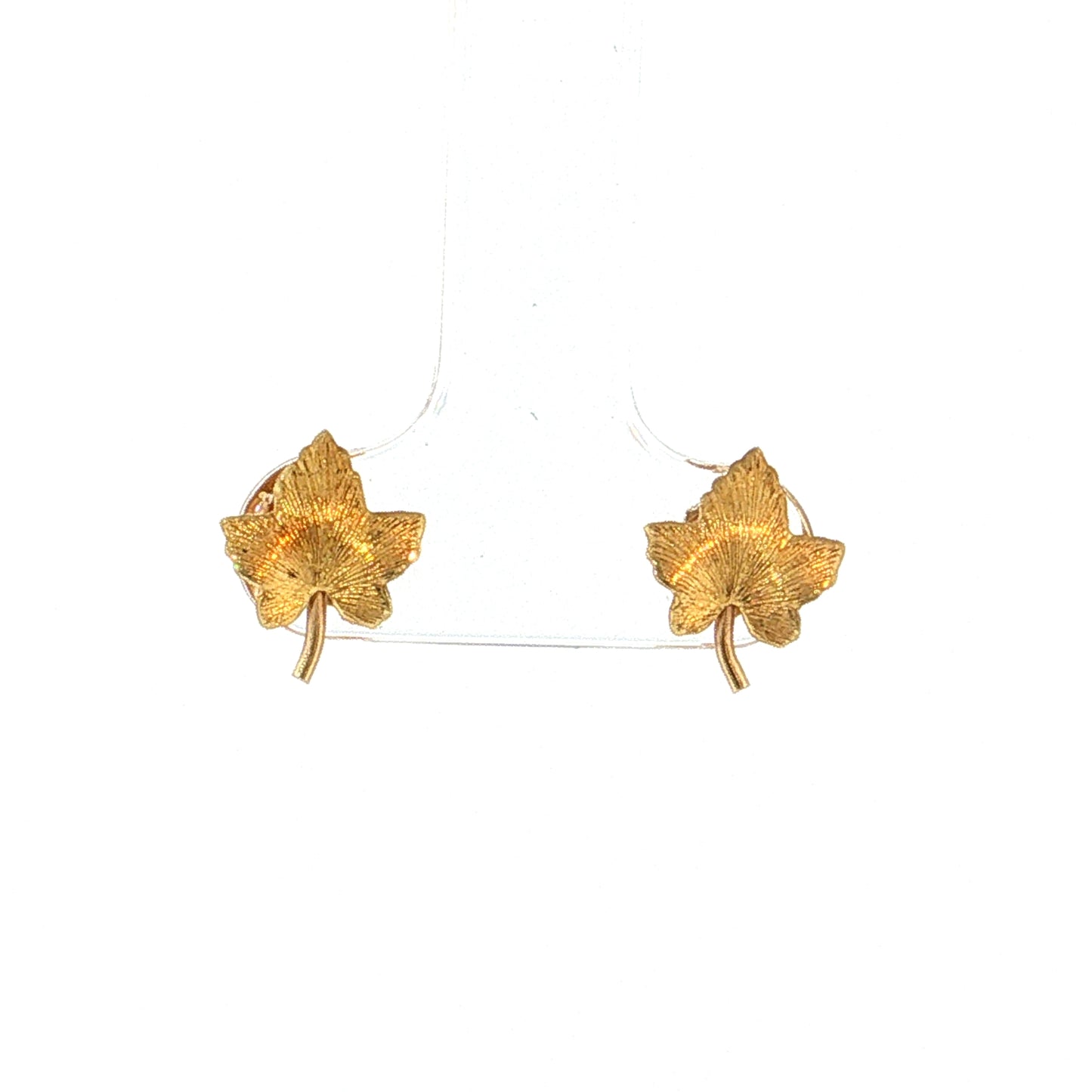 Leaf Stud Earrings 14k Yellow Gold