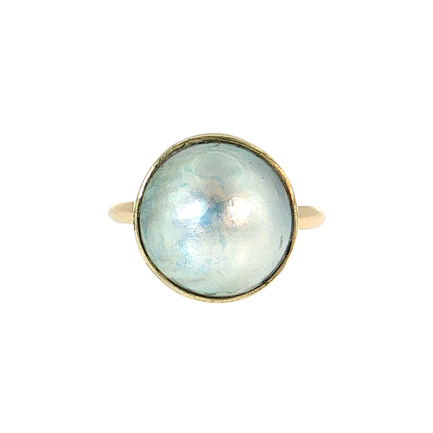 Mabe Pearl Bezel Cocktail Ring 14k Yellow Gold