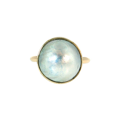 Mabe Pearl Bezel Cocktail Ring 14k Yellow Gold