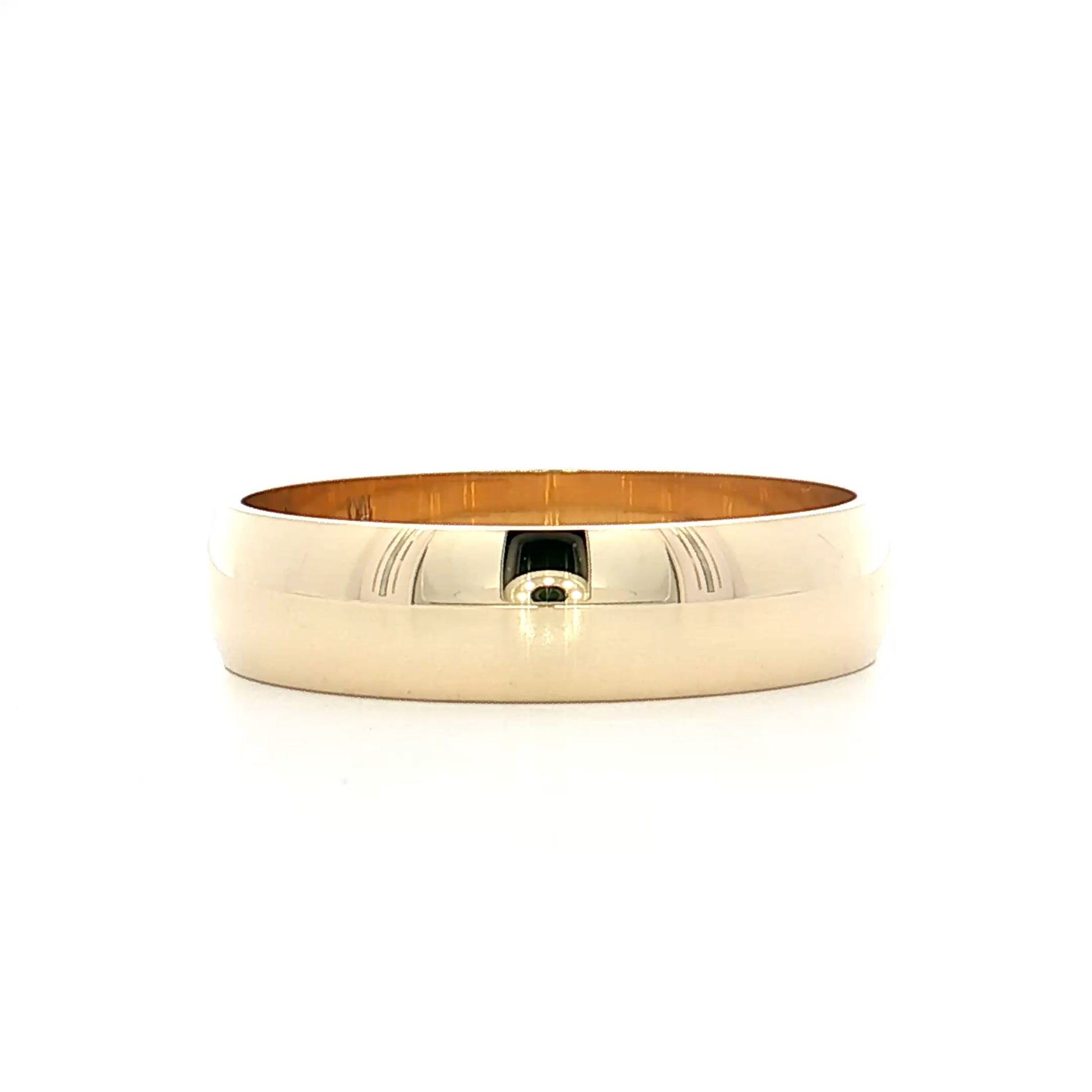 Men's 5mm Half Round Wedding Band 10k Yellow Gold