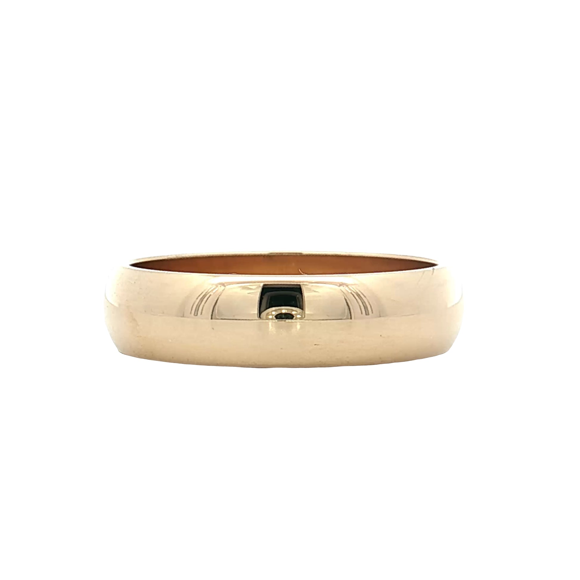 Men's Half Round Wedding Band 14k Yellow Gold