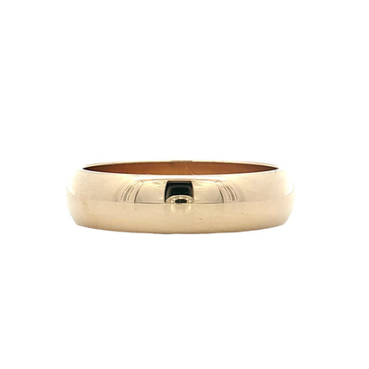 Men's Half Round Wedding Band 14k Yellow Gold