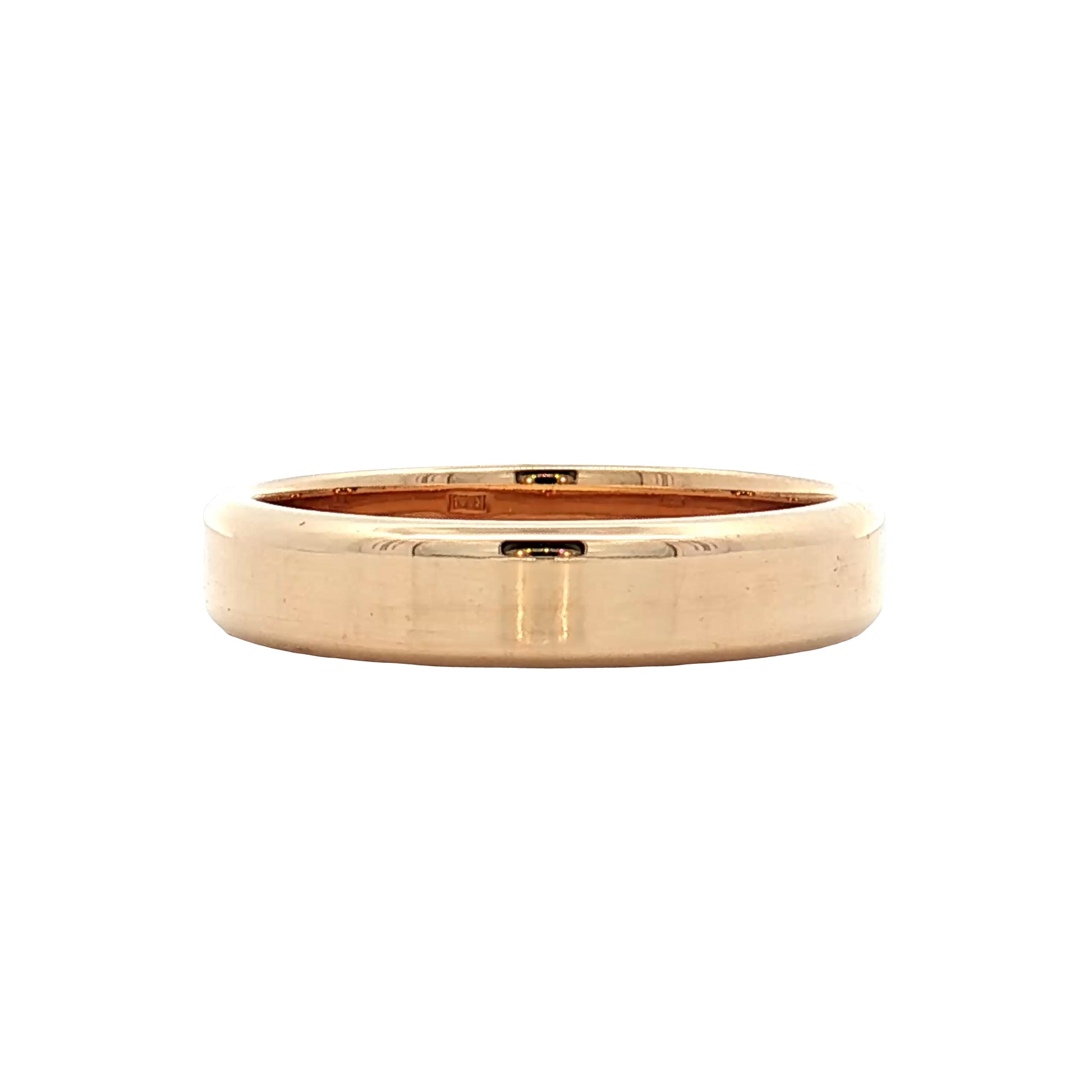 Mens 5mm Beveled Edge Wedding Band 14k
