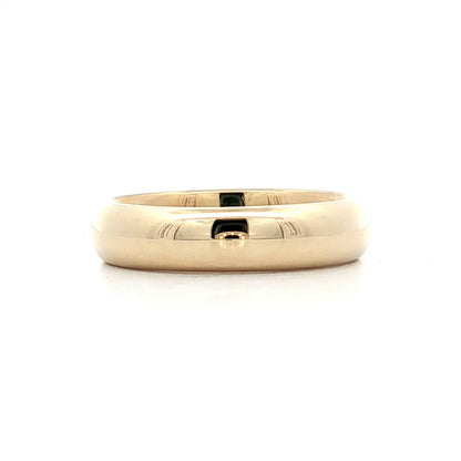 Mens 5mm Half Round Wedding Band 14k Yellow Gold