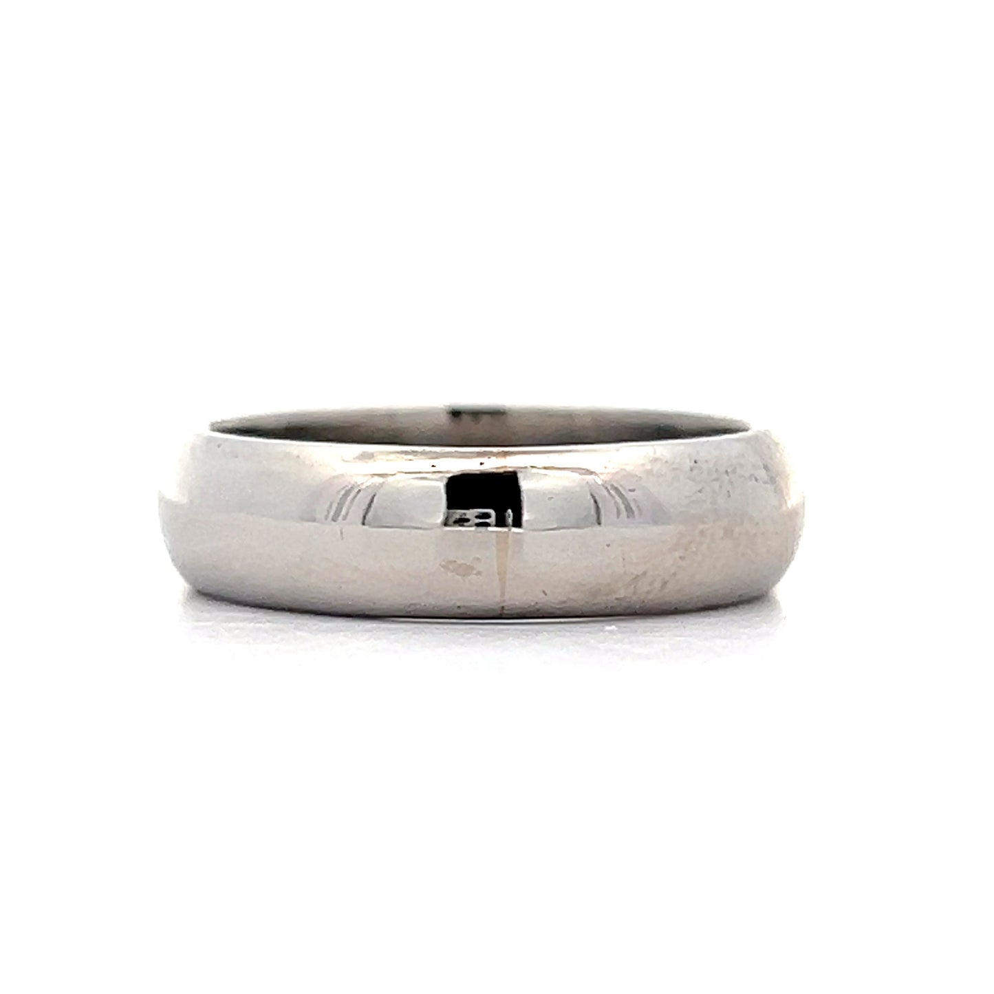 Modern 5mm Half Round Wedding Band in Platinum