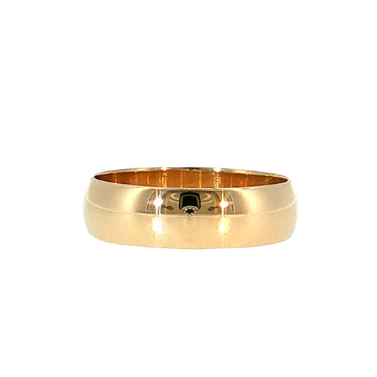 Men's 6mm European Wedding Band 14k Yellow Gold