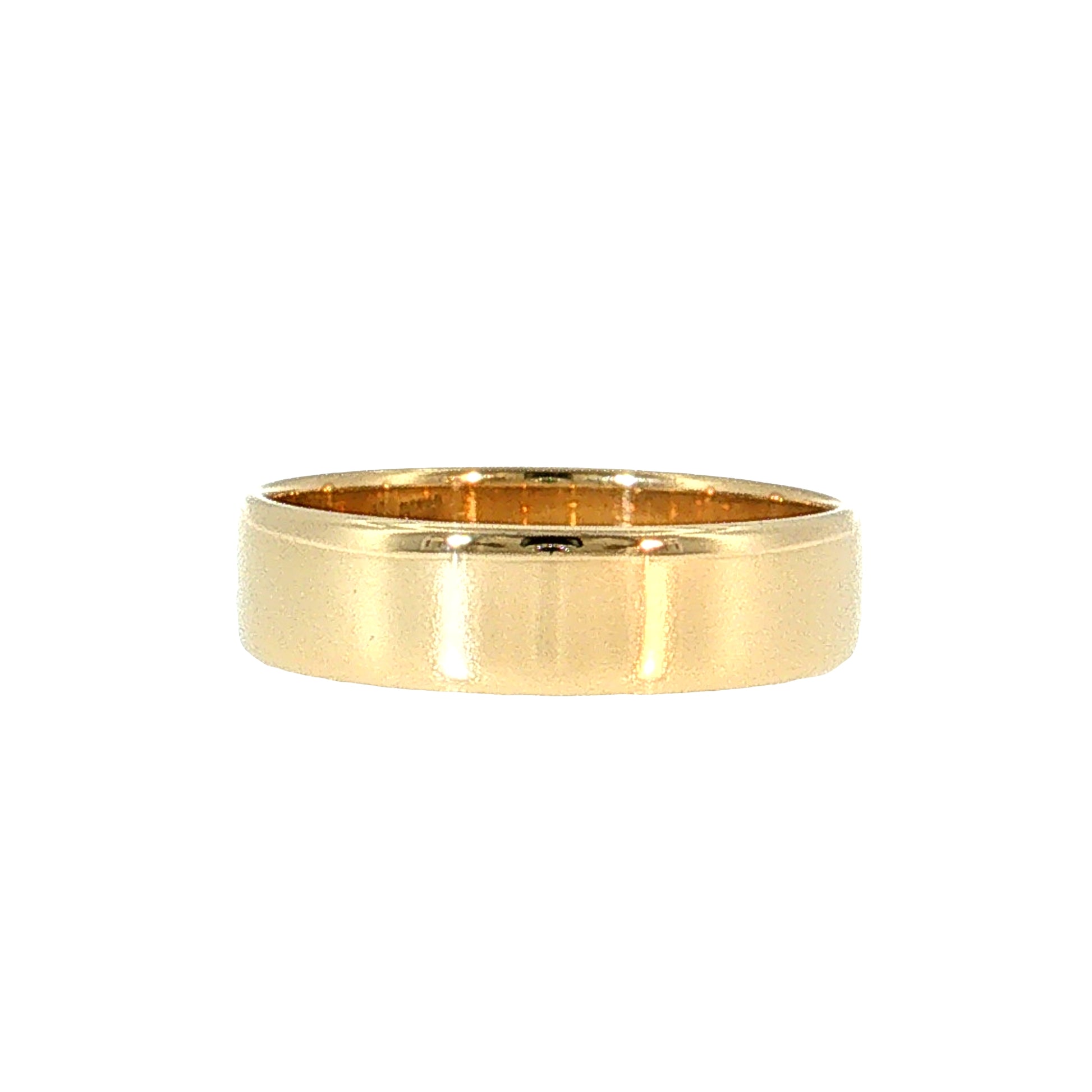 Men's 6mm Flat Edge Wedding Band 14k Yellow Gold