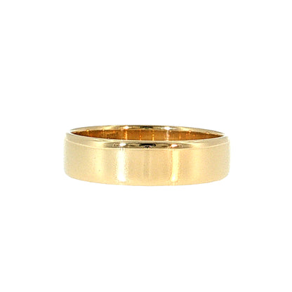 Men's 6mm Flat Edge Wedding Band 14k Yellow Gold