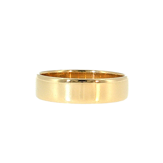 Men's 6mm Flat Edge Wedding Band 14k Yellow Gold