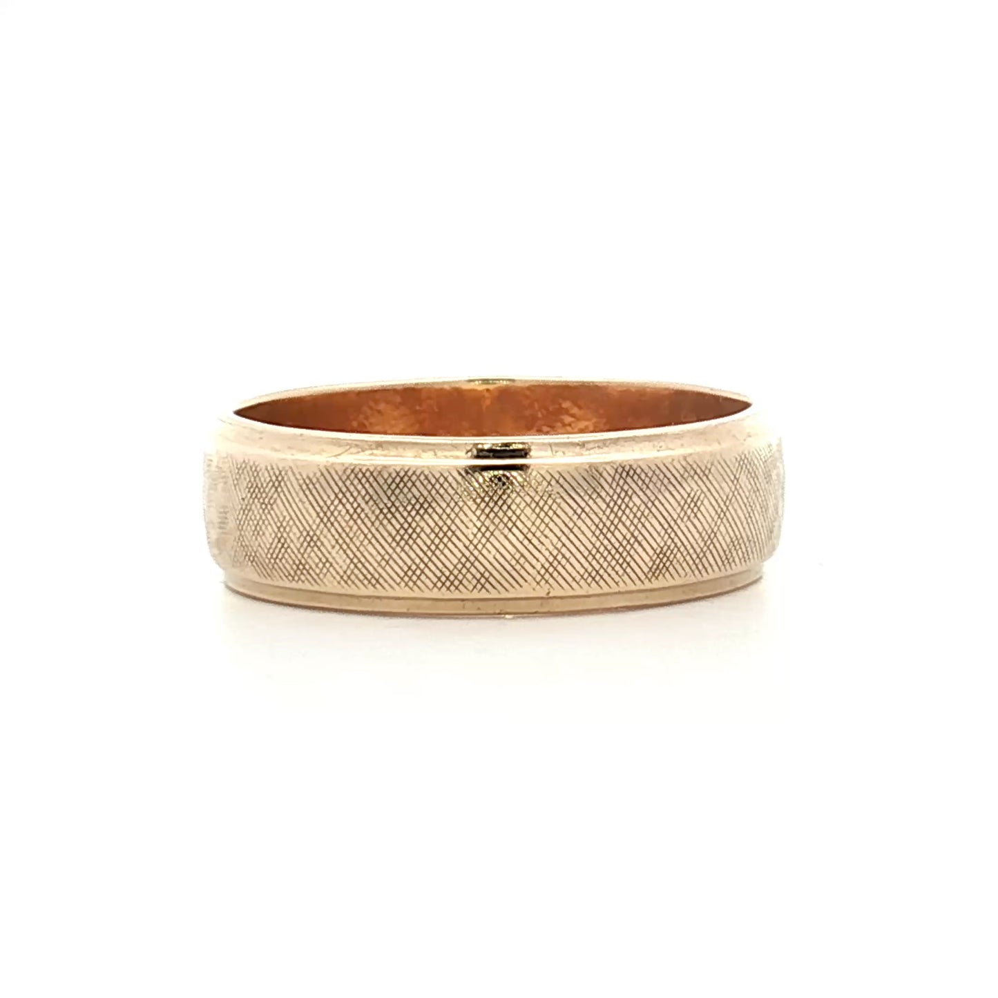 Mens 6mm Florentine Step Edge Wedding Band 14k