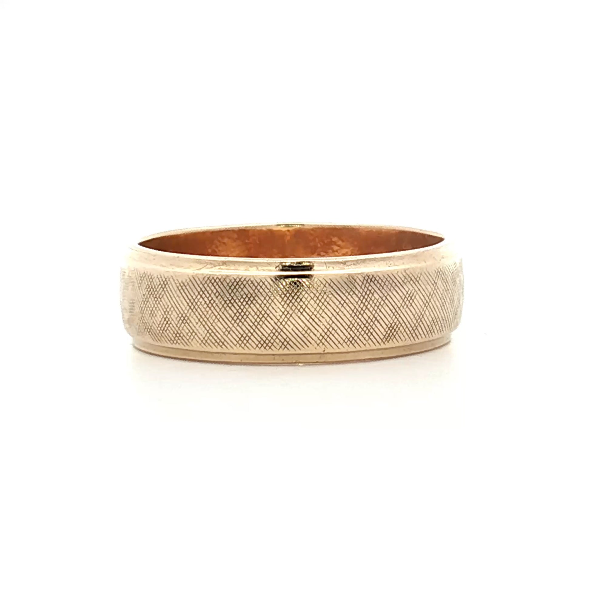 Mens 6mm Florentine Step Edge Wedding Band 14k